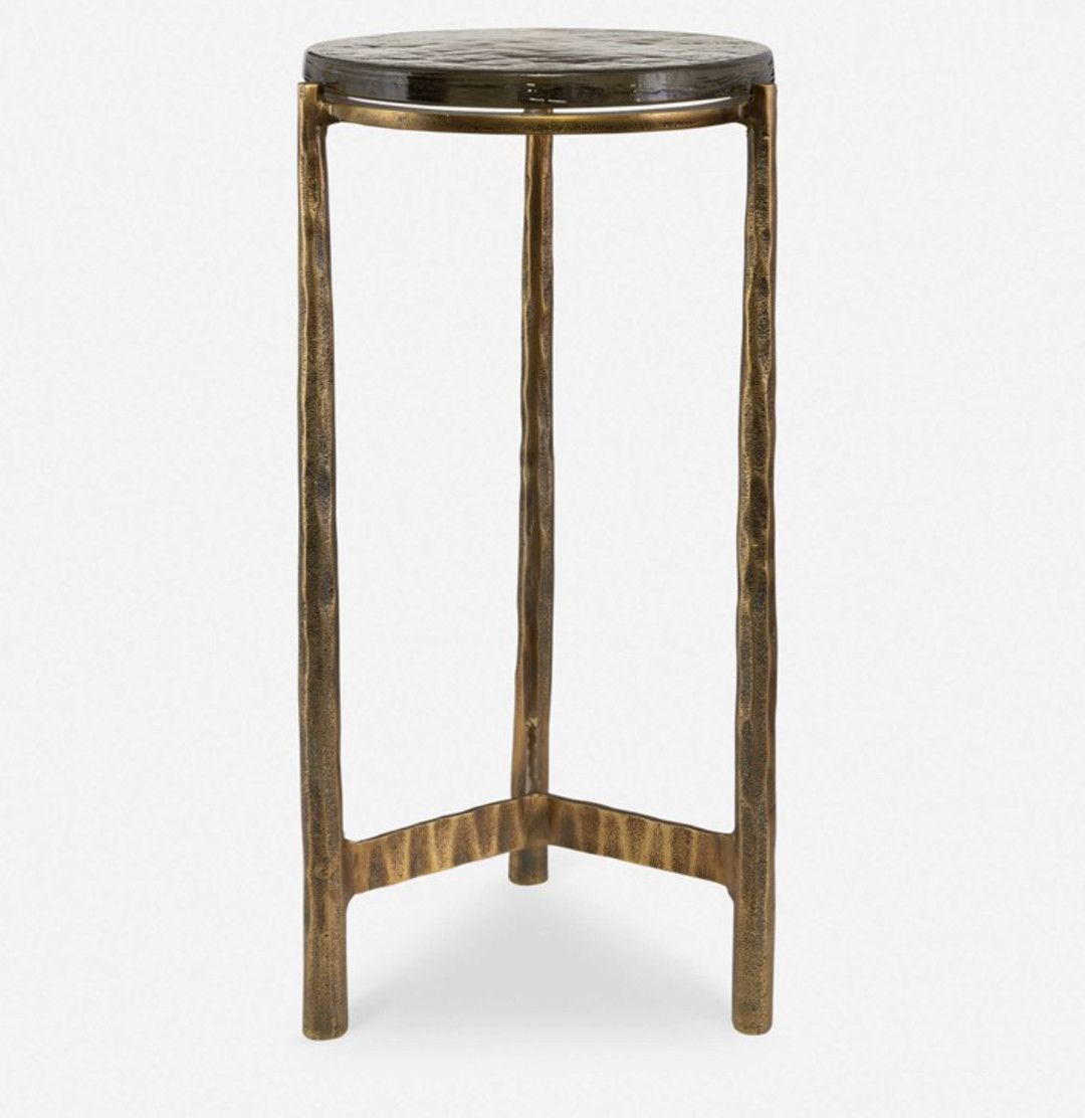 Eternity Indoor/Outdoor Round Accent Table | Brass