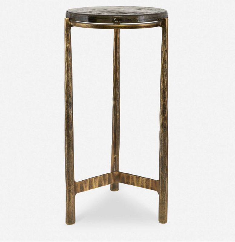 Eternity Indoor/Outdoor Round Accent Table | Brass