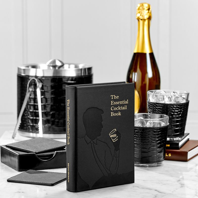 The Essential Cocktail Book Black Bonded Leather