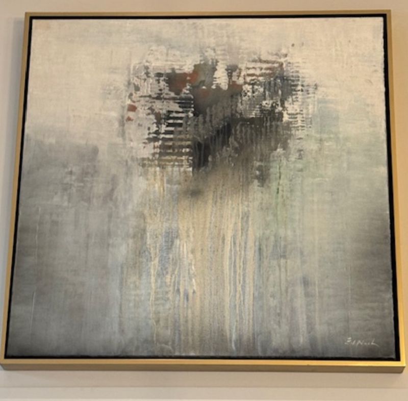 Ed Nash Black with Blue | 37.7x37.5 framed