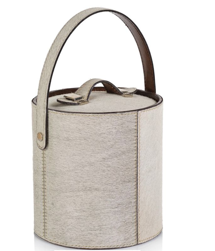 St Moritz Hair on Hide Leather Insulated Ice Bucket