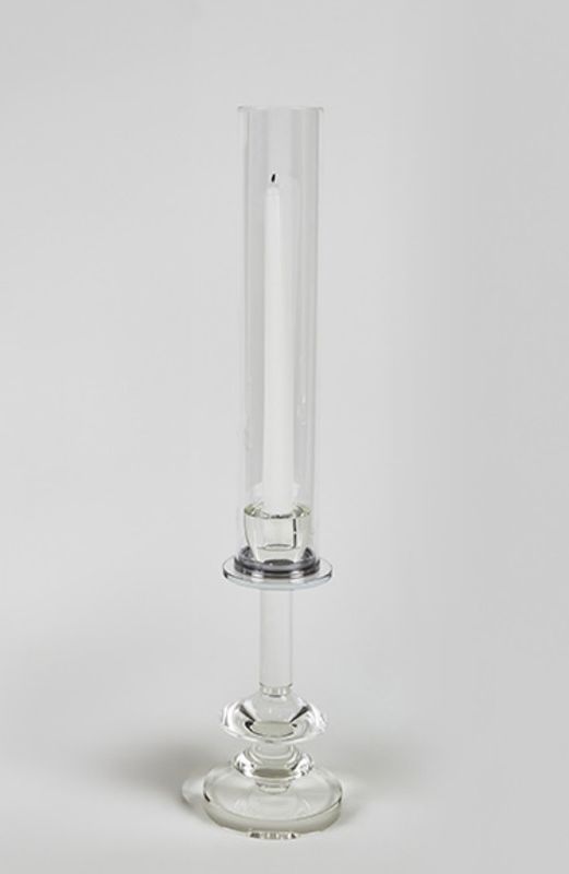 Crystal Glass Candle Holder with Shade | Small
