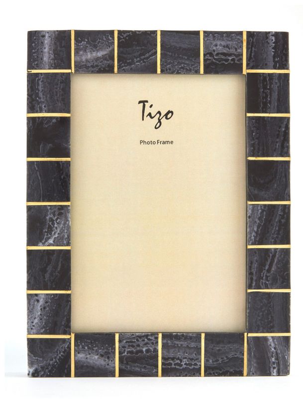 Photo Frame | Black with Brass Squares | 4 x 6