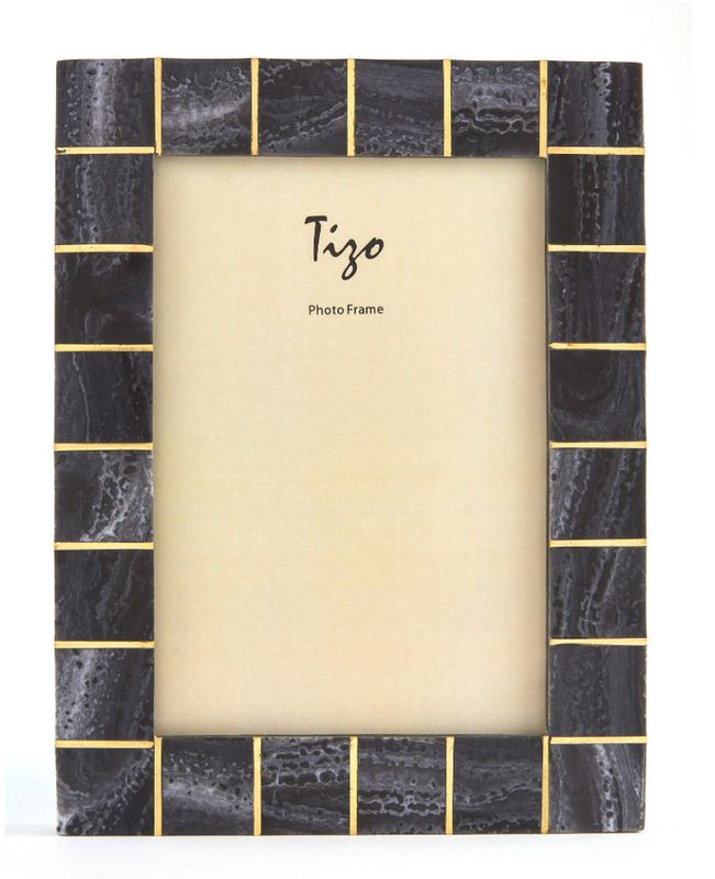 Photo Frame | Black with Brass Squares | 5 x 7