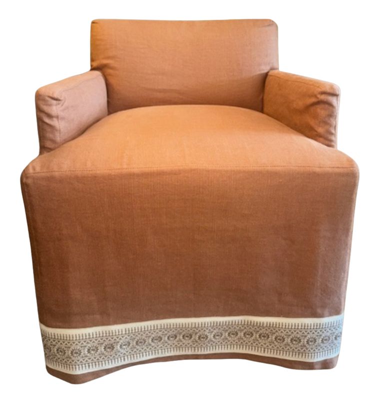 Palmer Clay Dining Chair with Casters &amp; Eyelash Fringe