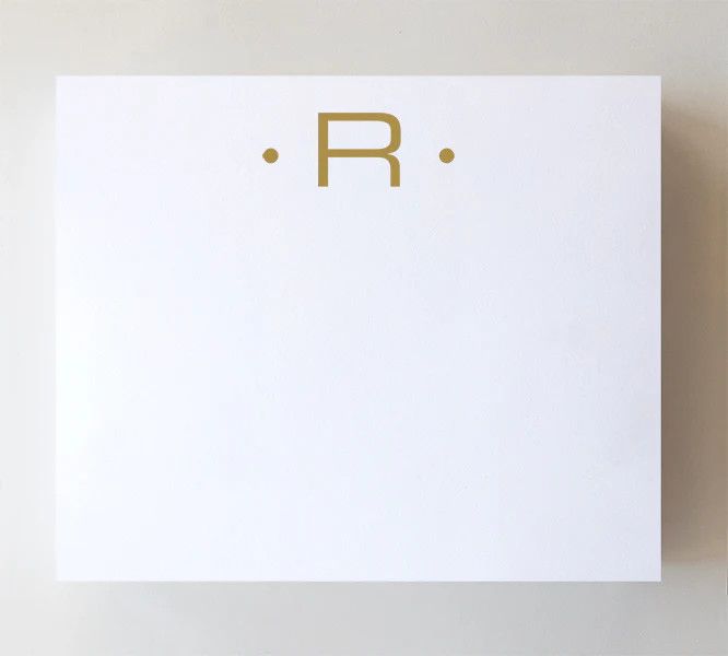 Gold Foil Large Initial Notepad | R