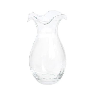 Hibiscus Glass Clear Vertical Fluted Vase | Small Hibiscus Glass Clear Vertical Fluted Vase | Small