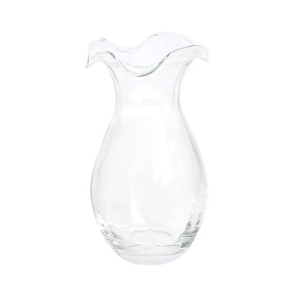 Hibiscus Glass Clear Vertical Fluted Vase | Small