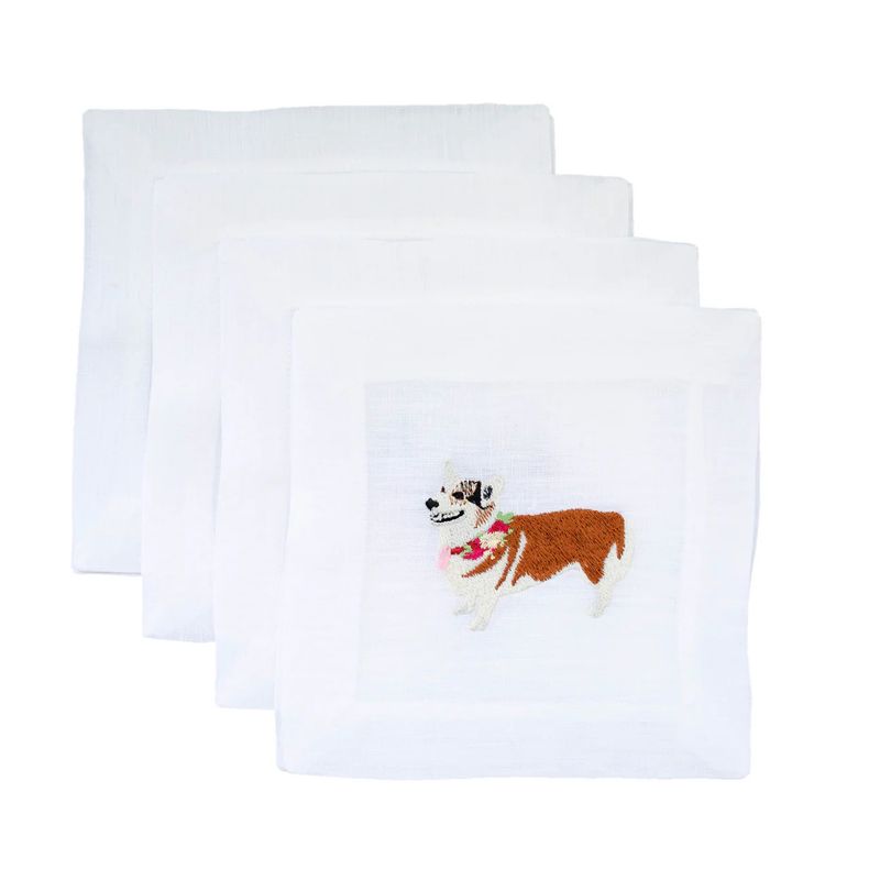 Corgi Linen Cocktail Napkin