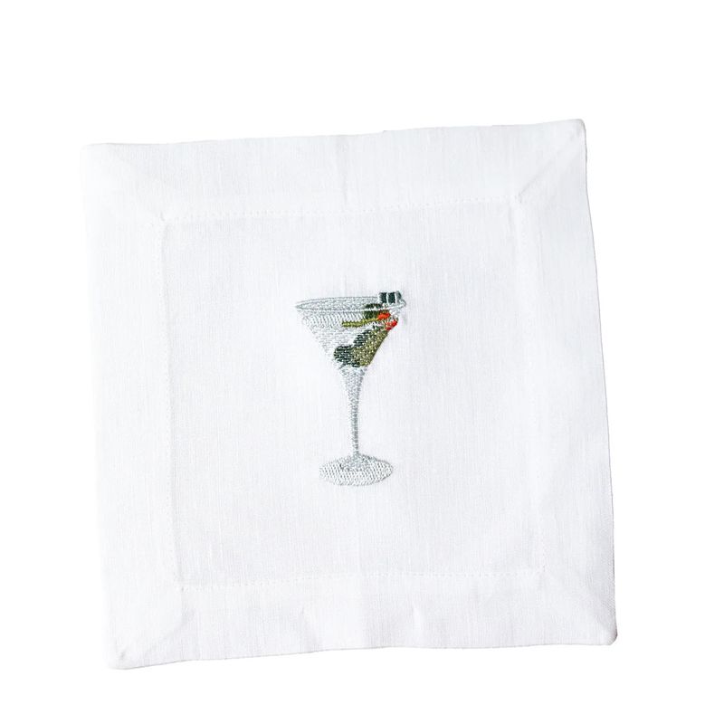 Martini Linen Cocktail Napkins | Set of 4