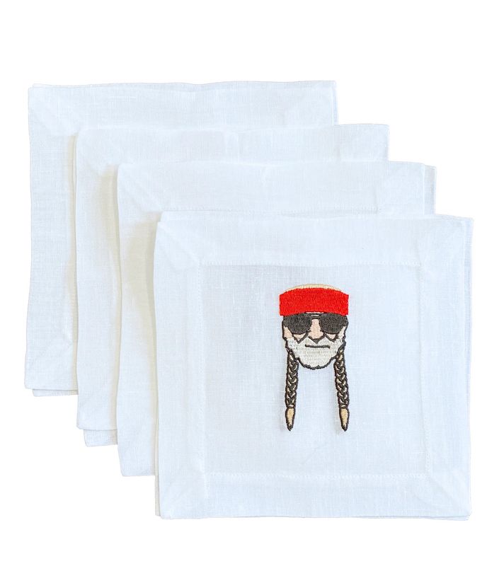 Willie Linen Cocktail Napkins | Set of 4