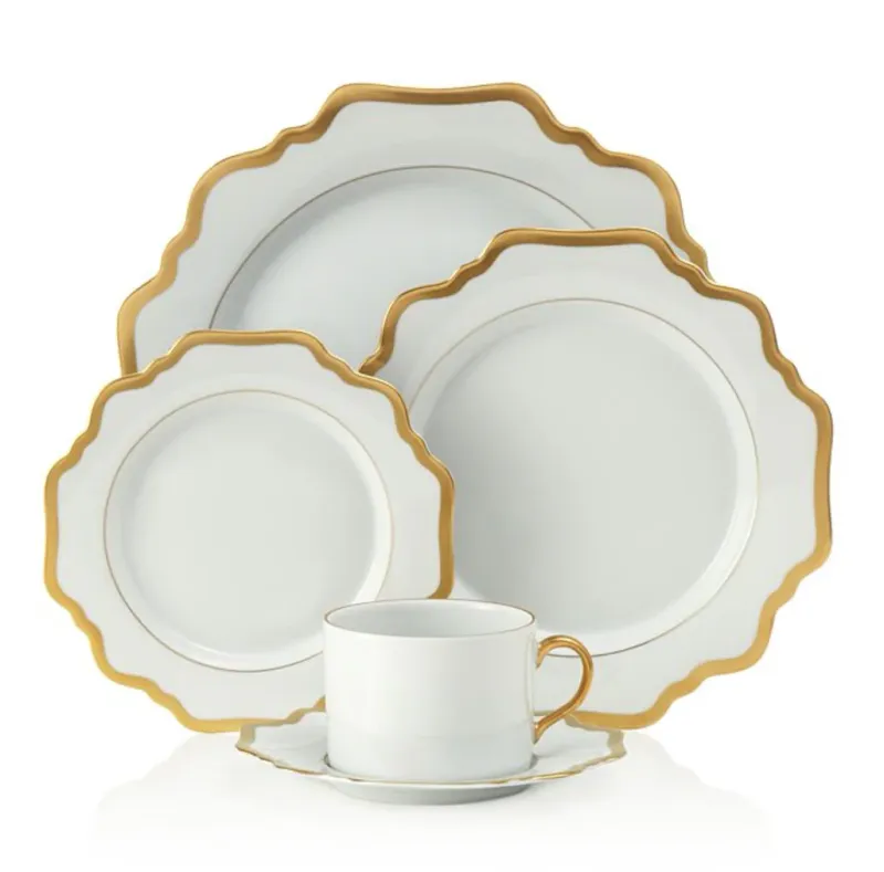 Antique Salad Plate | White &amp; Gold