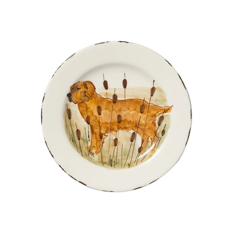 Wildlife Gold Hunting Dog Salad Plate