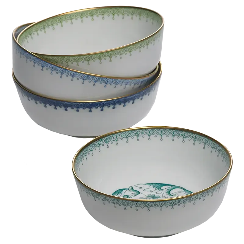 Cornflower Blue Lace Dessert Bowl