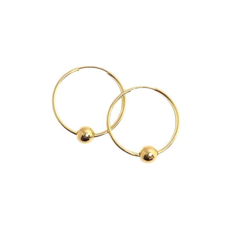 Amelia Gold Hoop with Gold Ball | Small