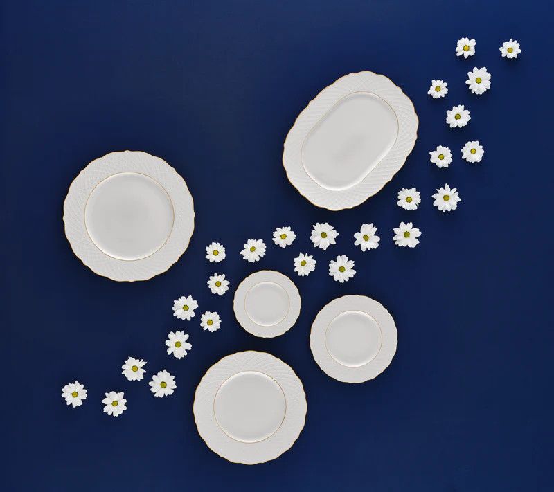 Empire Salad Plate | White &amp; Gold