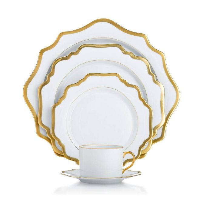 Antique Buffet Plate | White &amp; Gold