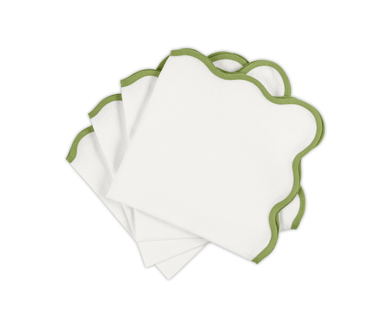 Scallop Edge Napkins | Set of 4 Grass Scallop Edge Napkins | Set of 4 Grass