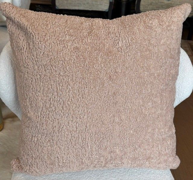 Pink Shearling Pillow | 22x22
