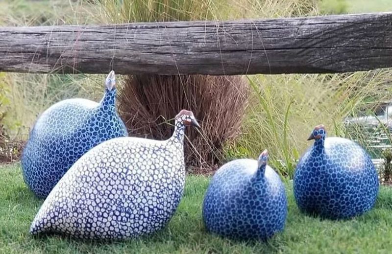 Guinea Fowl White Speckled Cobalt | Medium