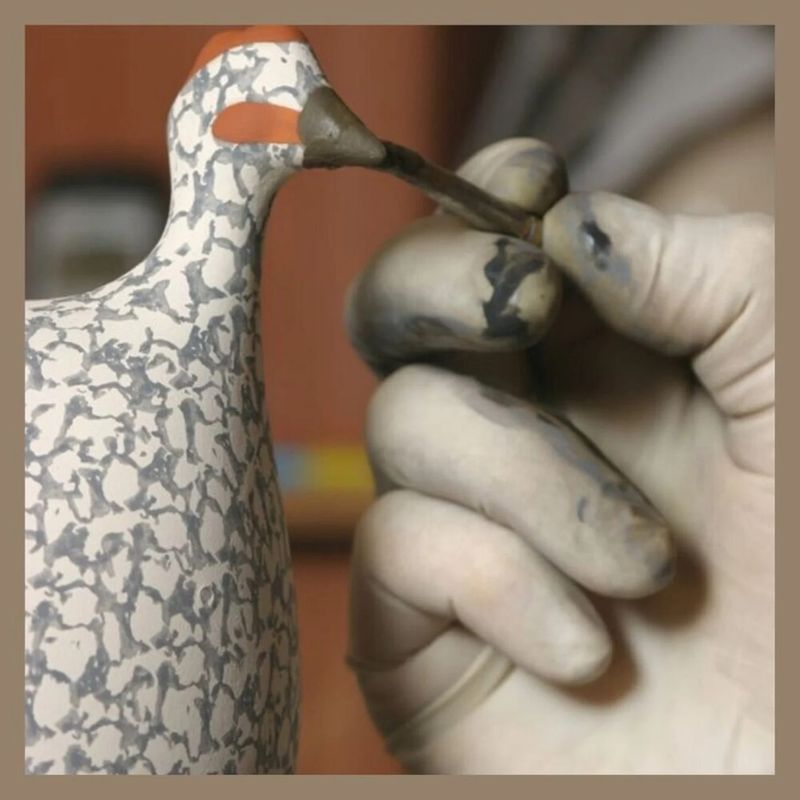 Guinea Fowl White Speckled Black | Small