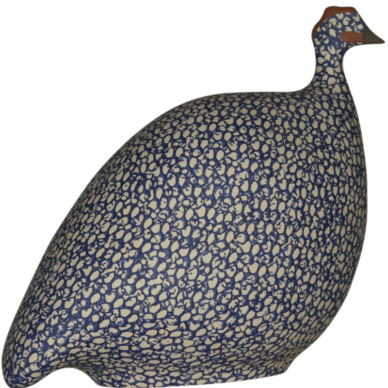 Guinea Fowl Electric Blue Speckled White | Large