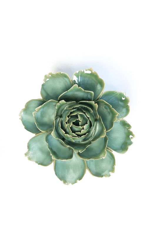 Ceramic Flower | Milk Teal Camellia