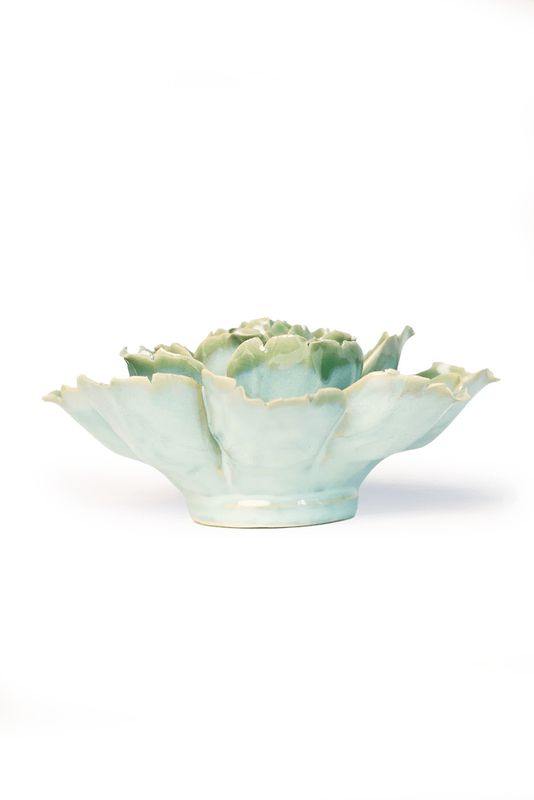 Ceramic Flower | Milk Teal Camellia