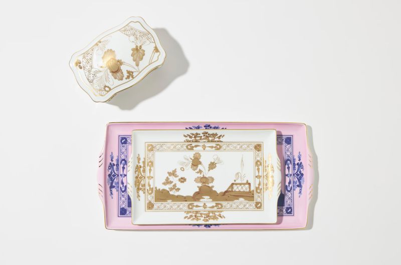 Ginori 1735 | Oriente Italiano Azalea - Rectangular Tray w/ Handles