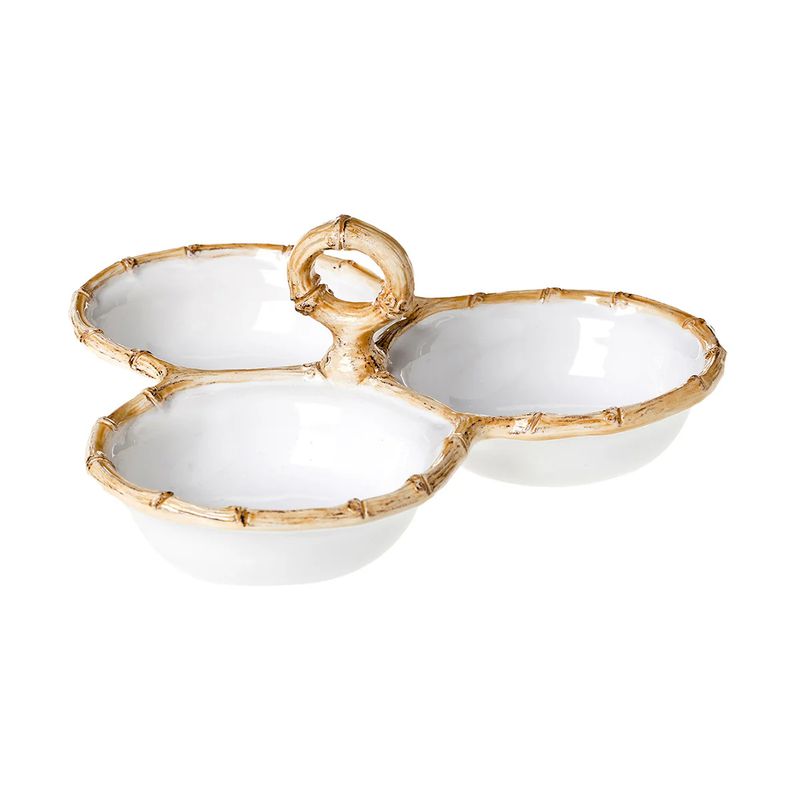 Bamboo 9" Triple Bowl Server | Natural