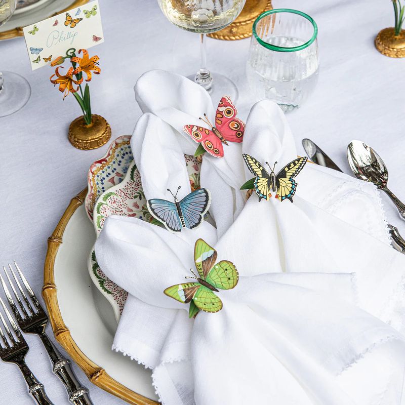 Meadow Walk Butterfly Napkin Ring Asst | Set of 4
