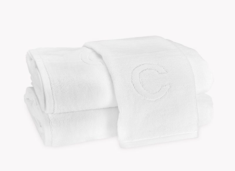 Auberge Monogrammed Washcloth | Letter C | Set of 4