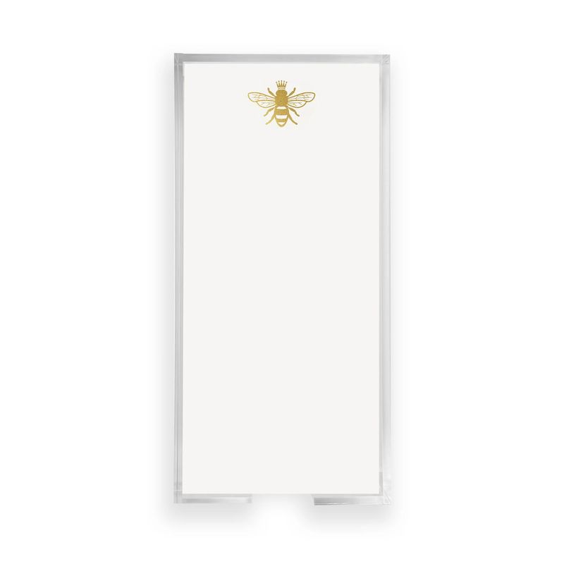 Long Skinny Gold Foil Notepad | Bee