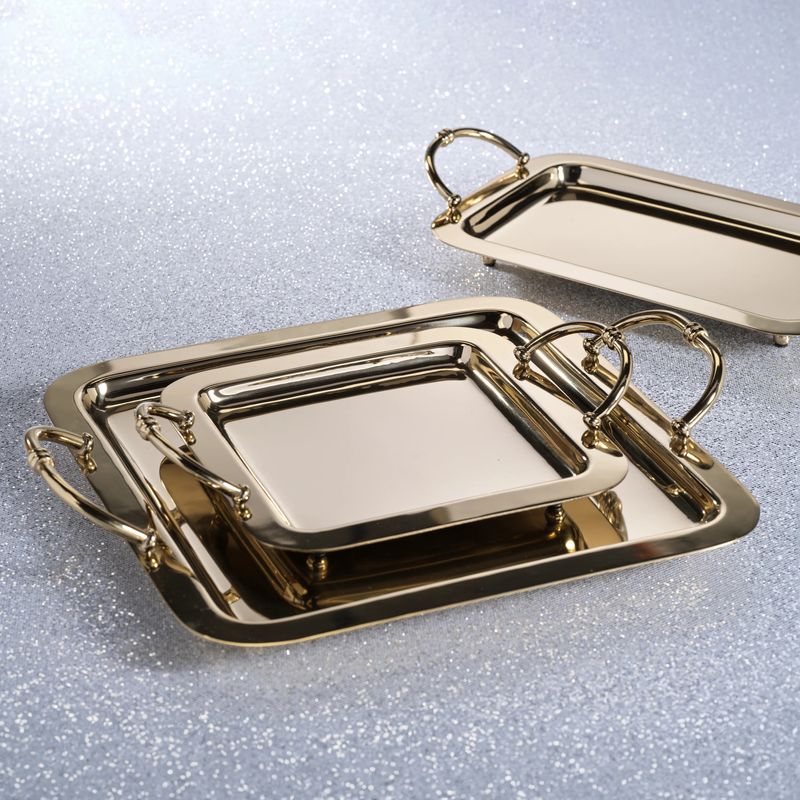 Manetta Brass Tray | Polished Gold | Large 15"