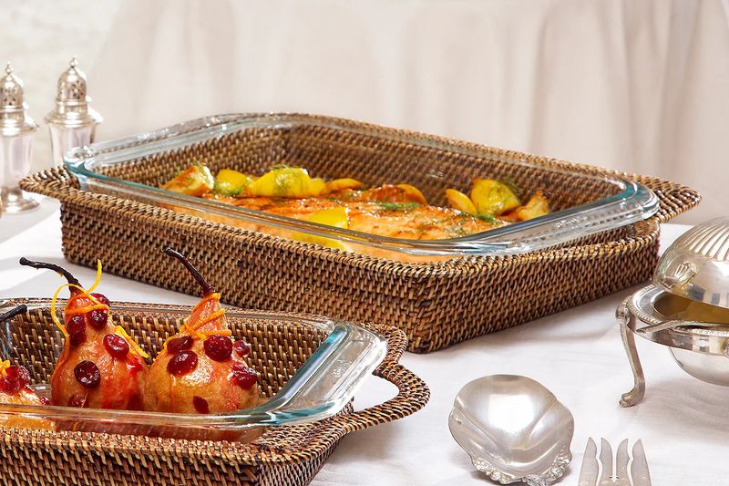 Rectangular Casserole Basket w/ Baking Dish | 3QT