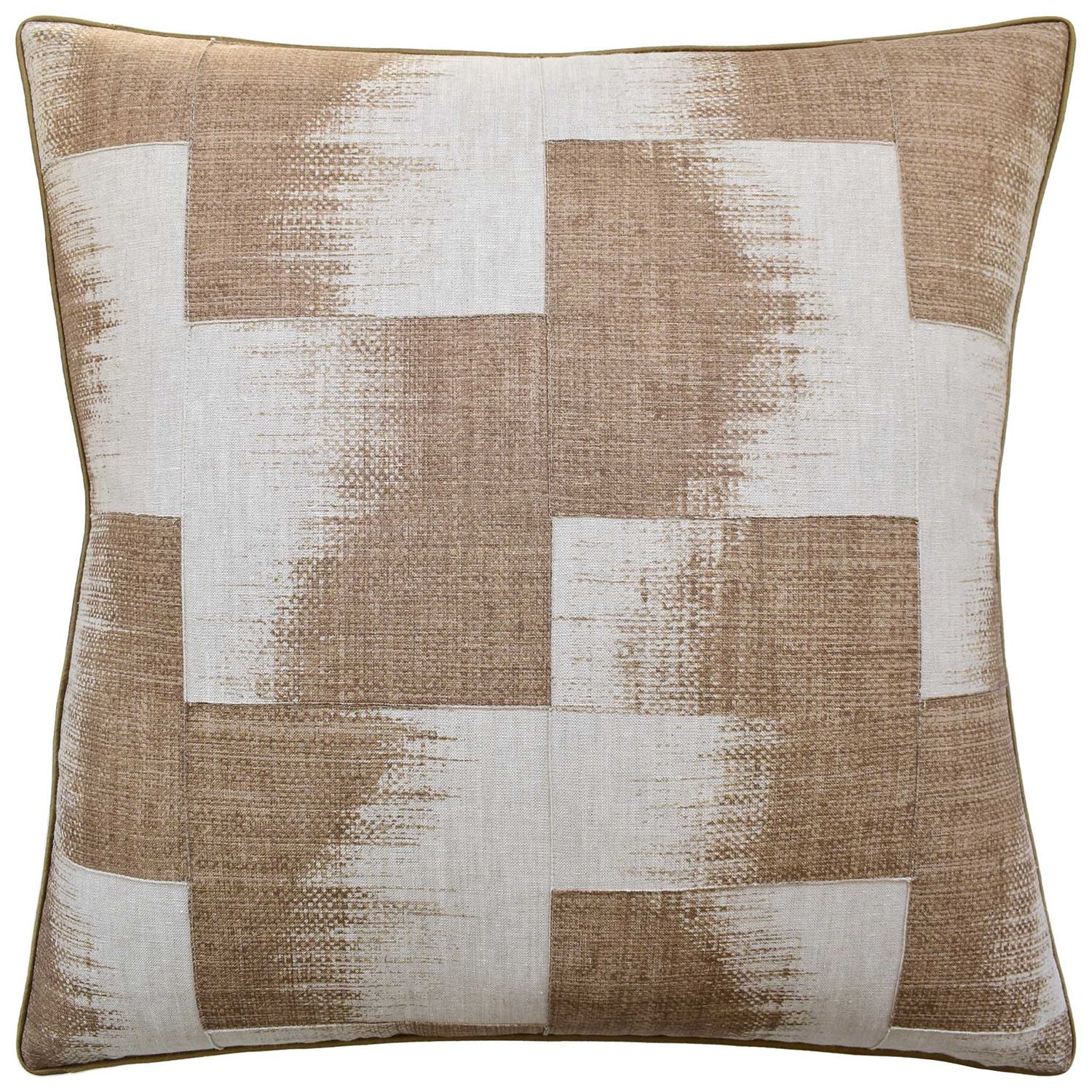 Raffia Squares Beige Pillow | 22x22