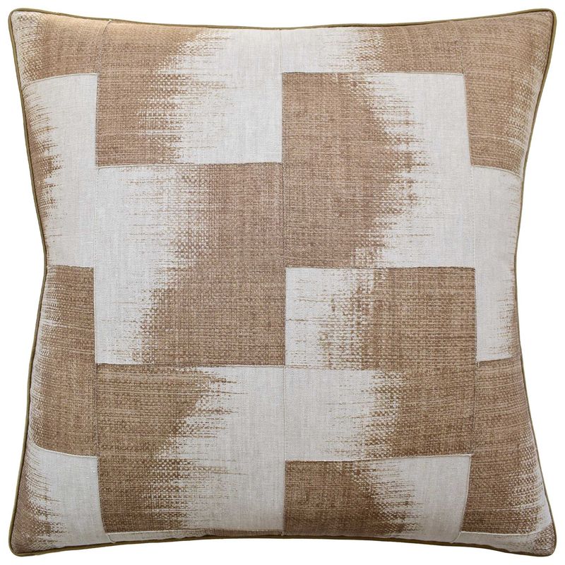Raffia Squares Beige Pillow | 22x22