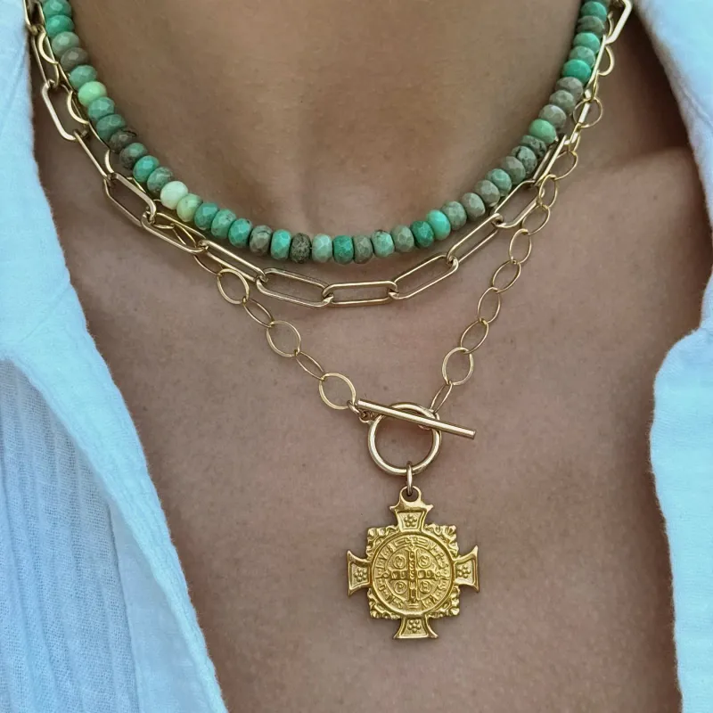 Chrysoprase Gemstone Necklace | 16"