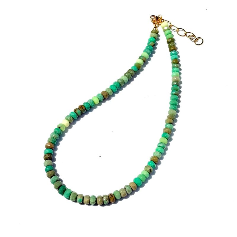 Chrysoprase Gemstone Necklace | 16"