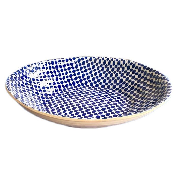 16" Centerpiece Bowl Dot Cobalt