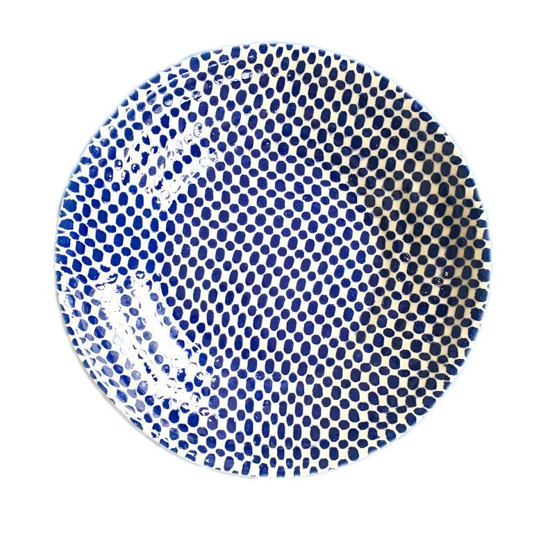 16" Centerpiece Bowl Dot Cobalt
