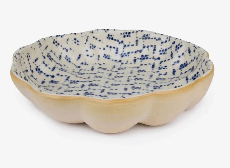 Medium Scallop Bowl Maze | Cobalt