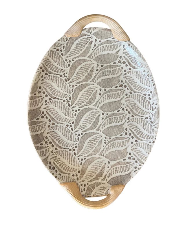 Small Oval Tray with Handles Tahiti Mocha