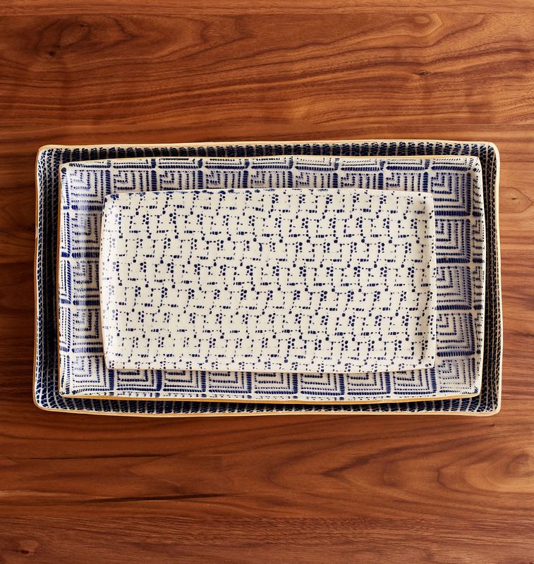Small Stacking Rectangular | Wicker | Cobalt