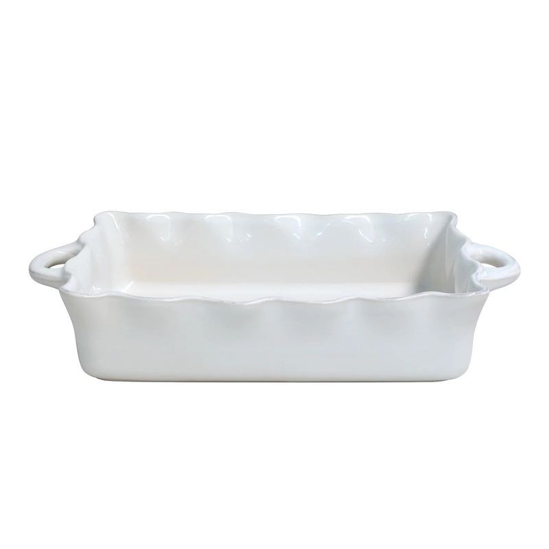 Cook &amp; Host White Ruffled Baker | Large Rect