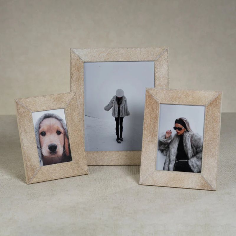 Corviglia Hide Leather Photo Frame | Tan | 4 x 6