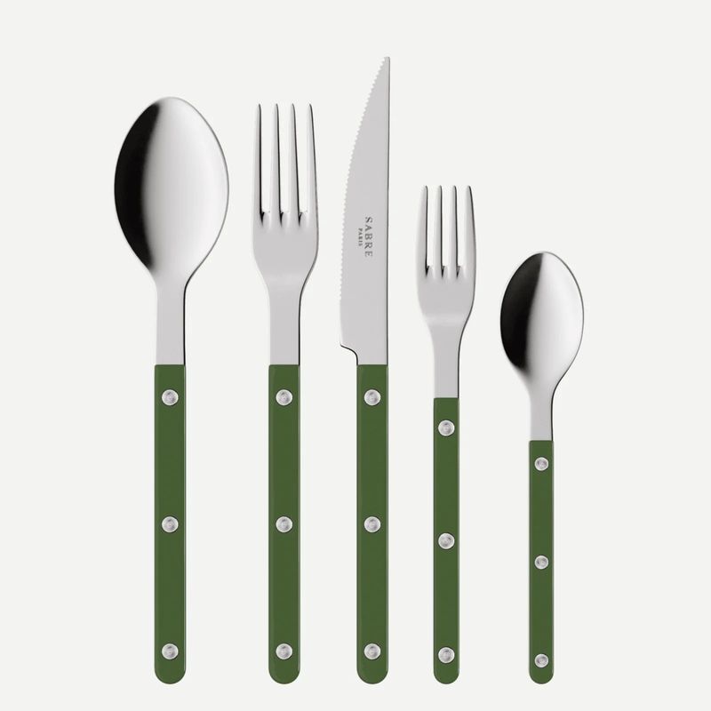 Bistrot 5-Piece Place Setting | Shiny Solid Green