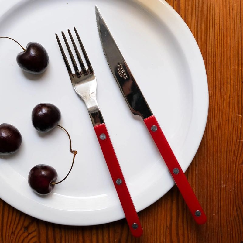 Bistrot Dinner Fork | Shiny Solid Burgundy