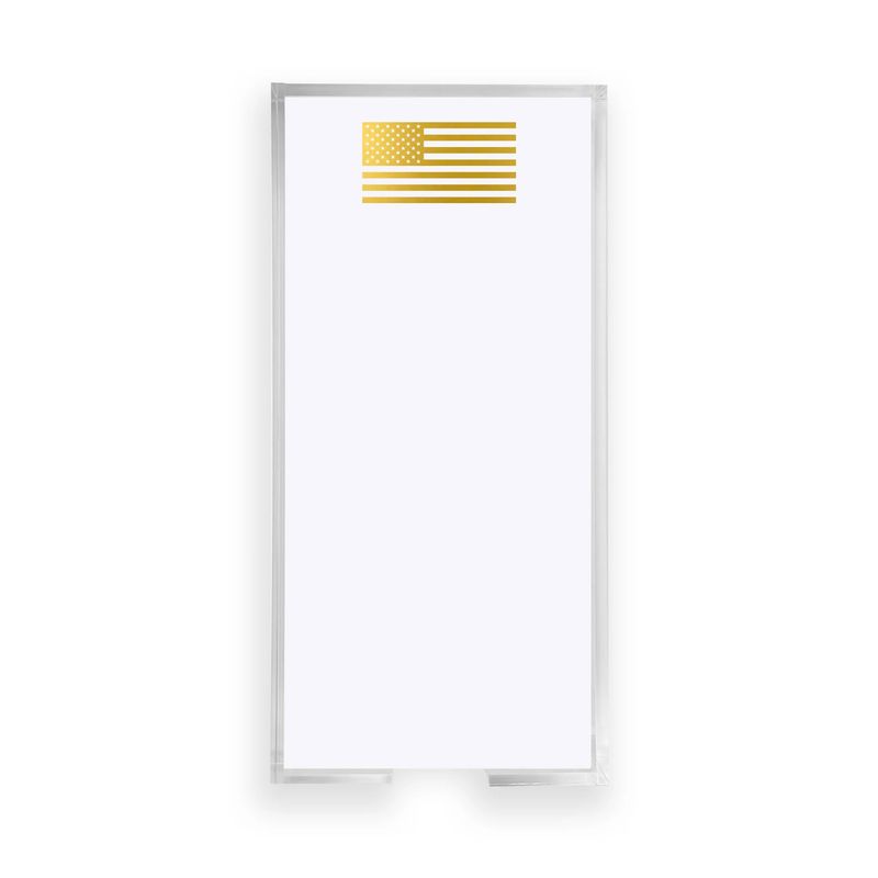 Long Skinny Gold Foil Notepad | Flag