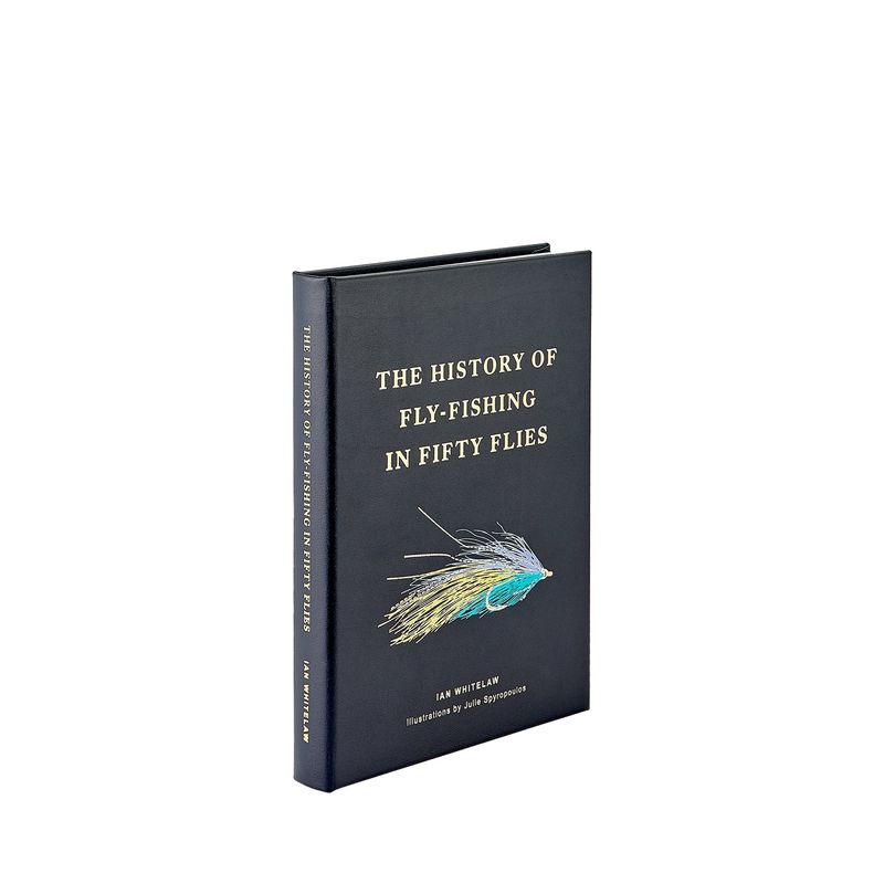 History of Fly Fishing  Navy Leather Book